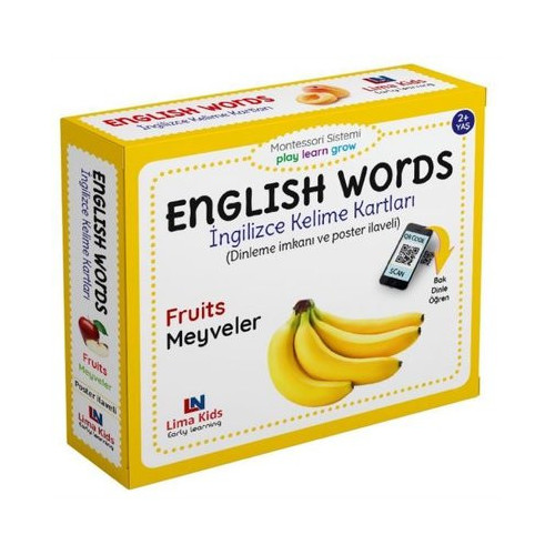 Fruits-Meyveler - English Words - İngilizce Kelime Kartları  Kolektif