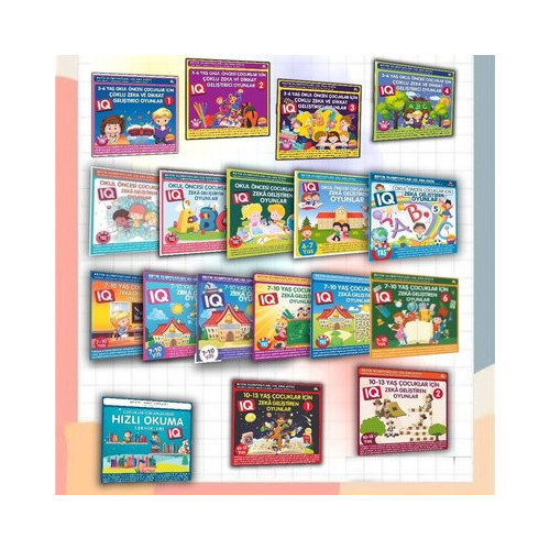 Çocuklar için IQ Geliştiren Zeka Oyunları-18 Kitaplık Süper Set  Kolektif